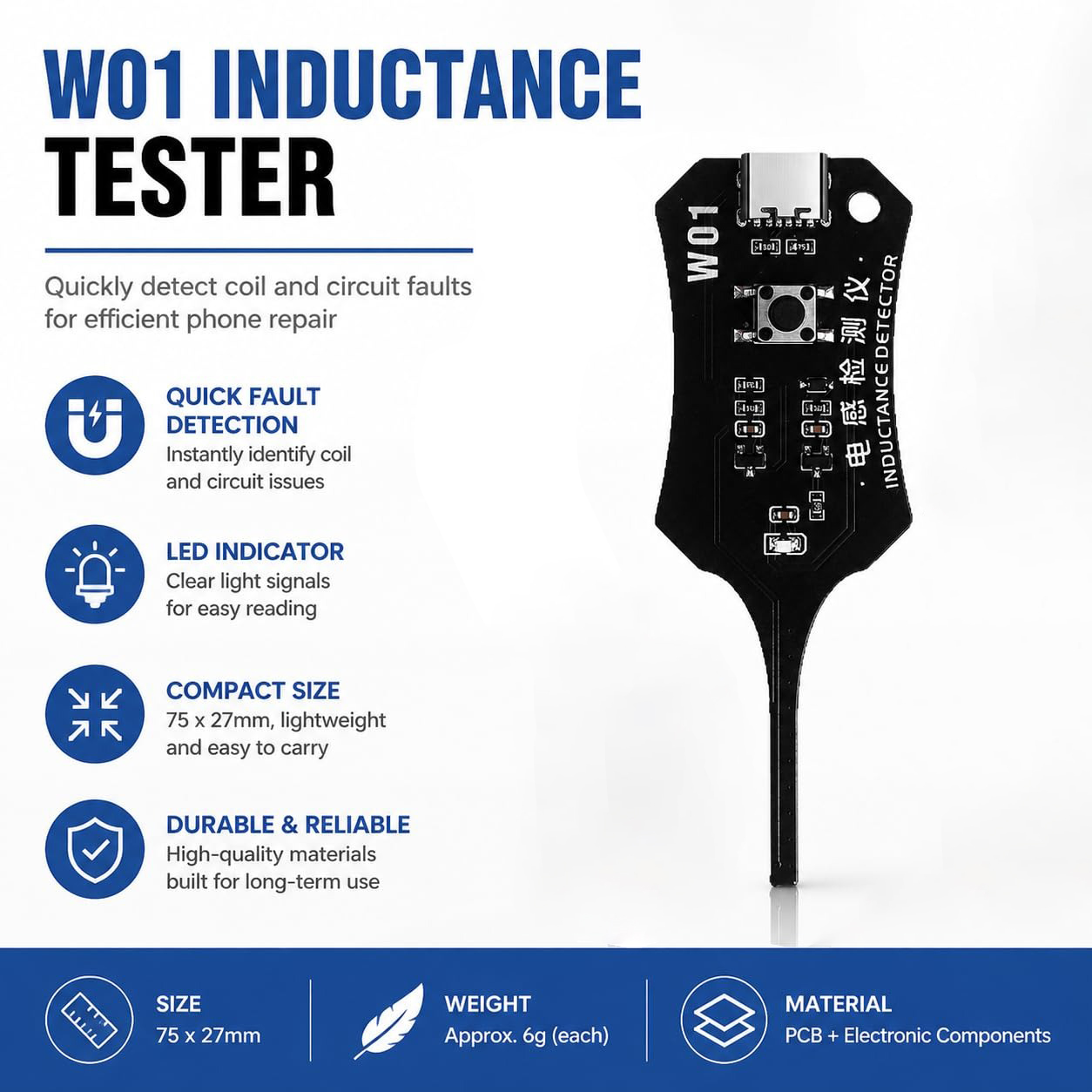 Co Detector Plug - W01 Tip C Endüktans Test Cihazı