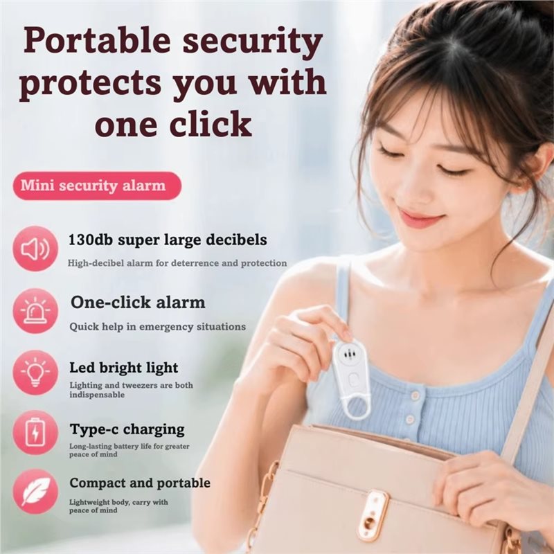 Personal Alarm Keychain - Acil Durum Uyarı Anahtarlığı, Taşınabilir Kişisel