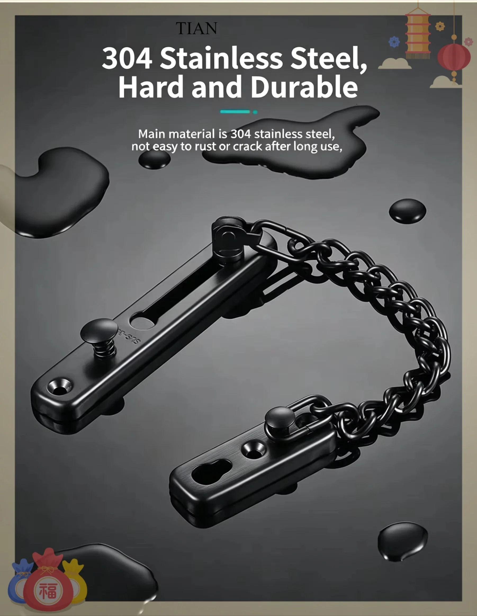 TIAN Zincirli Kapı Kilidi, Yay - Security Chain Door incelemesi ve fiyatı